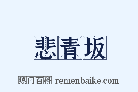 悲青坂是什么意思的图片